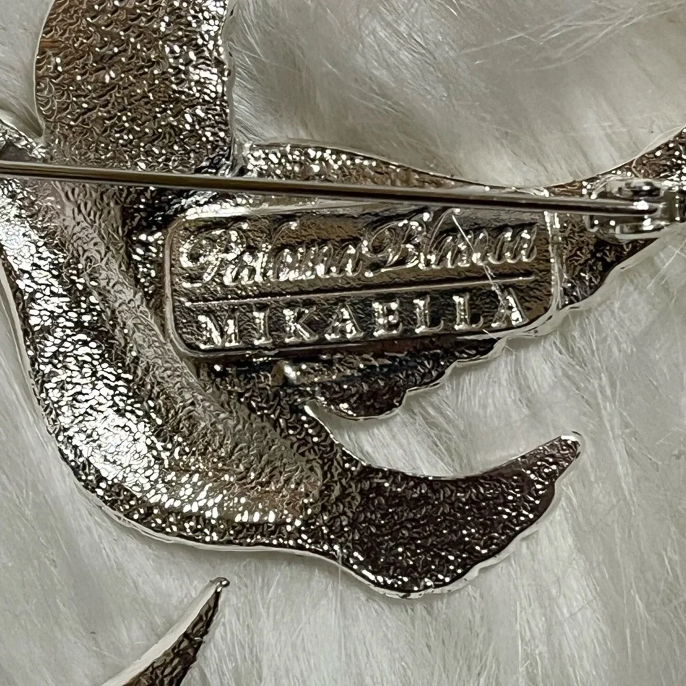 Paloma Blanca Peace Doves Brooch